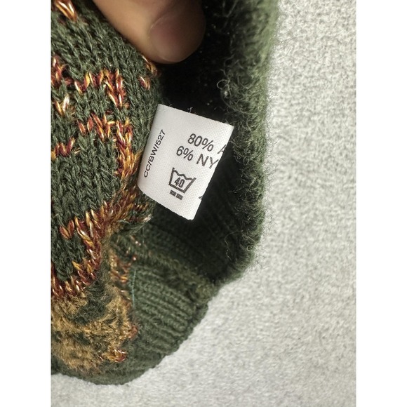 Equorian Sweater Vest Womens Medium Green Floral Wool Button Front Scotland - Picture 6 of 8